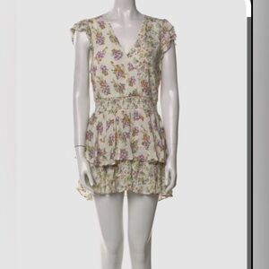 Alice + Olivia Floral Cream Mini Romper